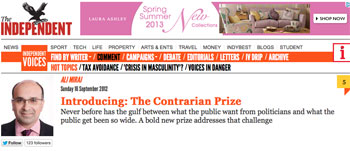 Contrarian Prize introduced - The Independent
