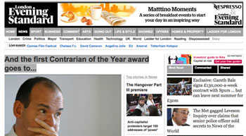 Evening Standard covers Contrarian Prize